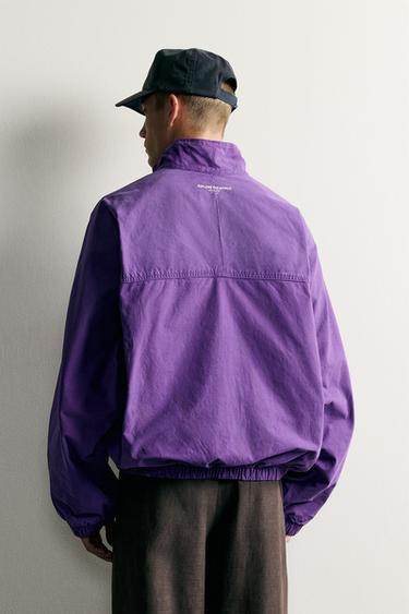 WASHED RELAXED FIT JACKET — Purple 2