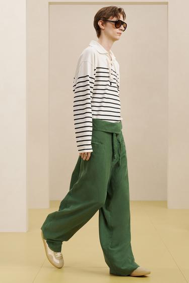 STRPPD TSHRT CRDS - أبيض / بحري الخاص بـ Zara