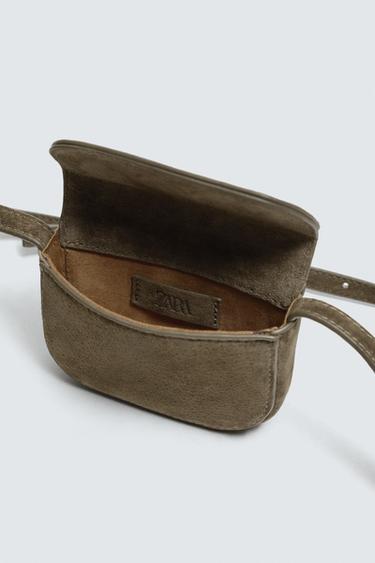 MINI LEATHER CROSSBODY BAG - Khaki Green by Zara - Image 5