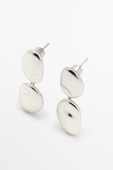 Metallic piece dangle earrings — Silver 2