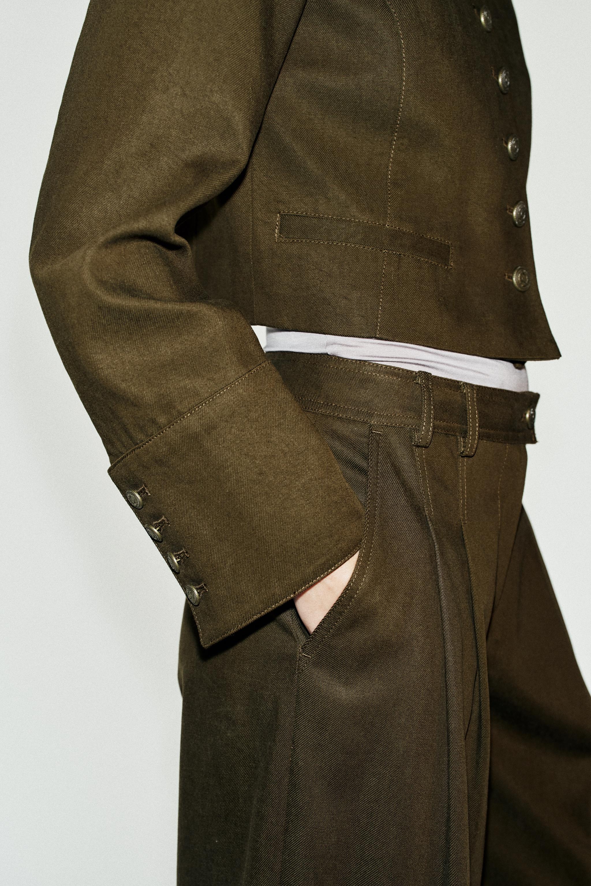 Женские брюки Zara WIDE-LEG PLEATED PANTS — фото 3