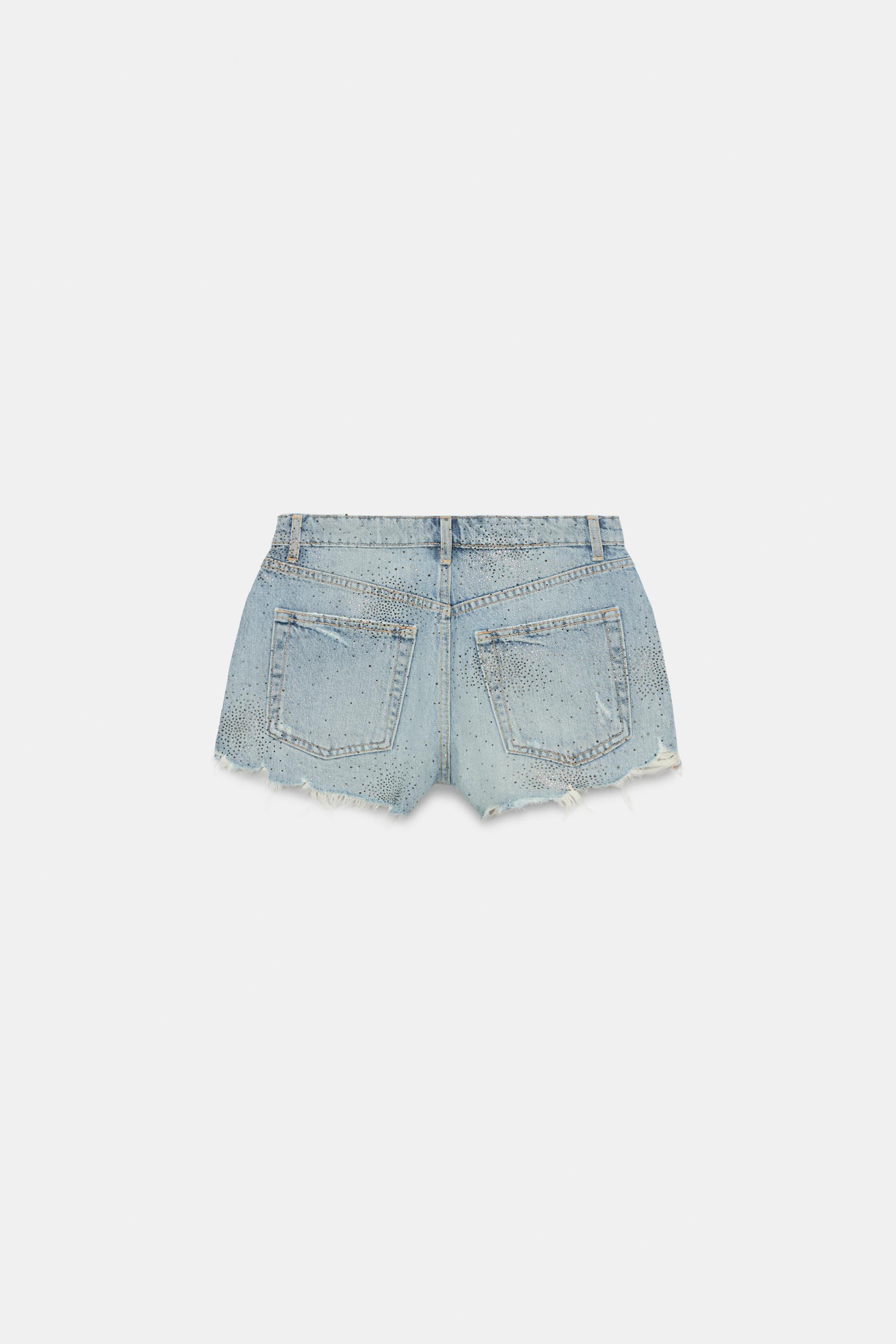 TRF ハイウエストカーブデニムショートパンツ - ブルー | ZARA Japan