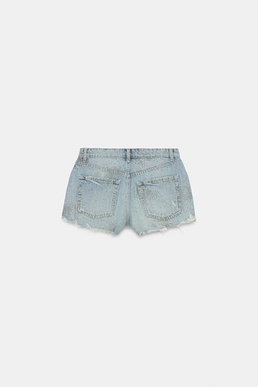 CURVED HI-RISE TRF DENIM SHORTS - Blue by Zara - Image 6