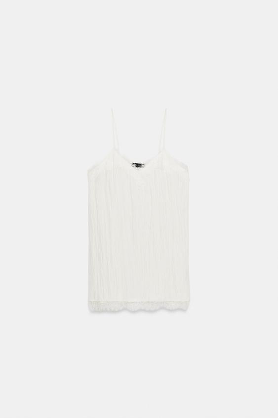 TOP LENCERO SATINADO - Crudo de Zara - Imagen 0