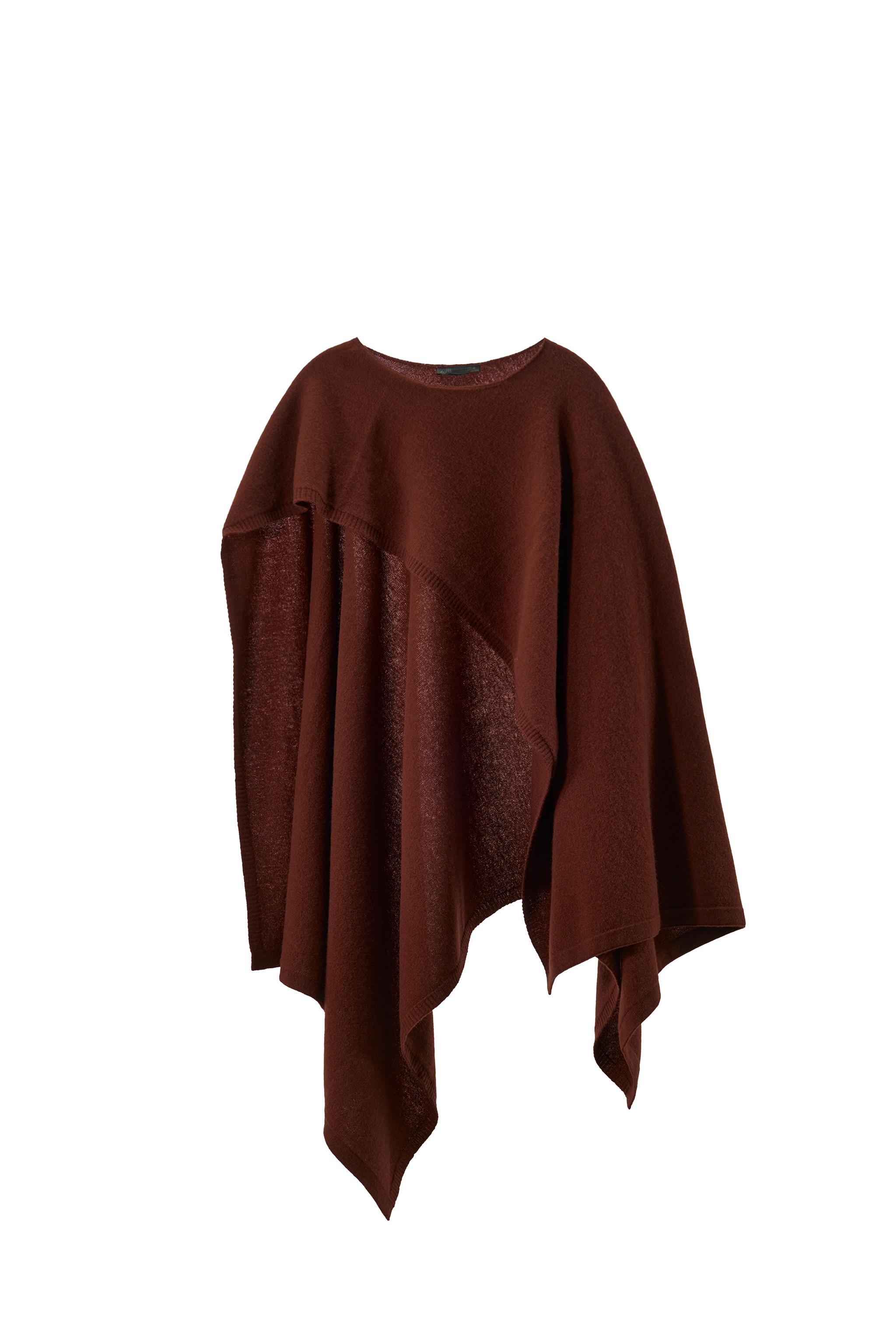 ZARA ケープ ウール100％ケープ - ブラウン | ZARA Japan / 日本