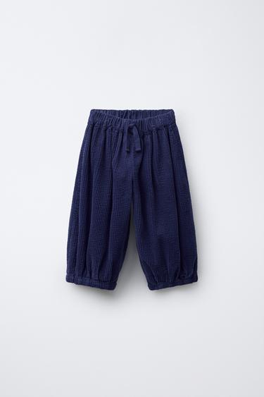 PANTALON BOUFFANT EN VELOURS CÔTELÉ - Bleu roi de Zara - Image 0