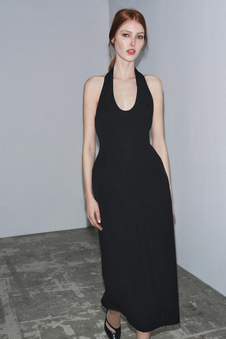 ZW COLLECTION LIMITED EDITION HALTER DRESS Black ZARA Turkey