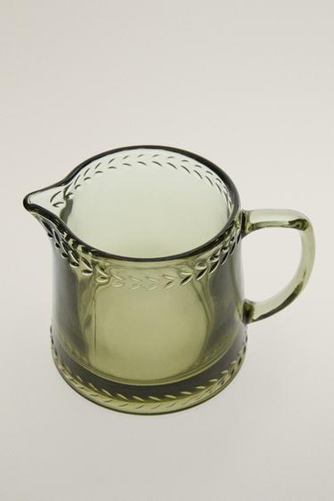 CHRISTMAS GLASS CREAM PITCHER — Green 2