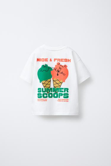 T-SHIRT IMPRIMÉ ANIMAUX ET GLACES - Blanc cassé de Zara - Image 1