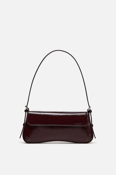 SACO DE OMBRO COM ABA - Vermelho-bordô da Zara