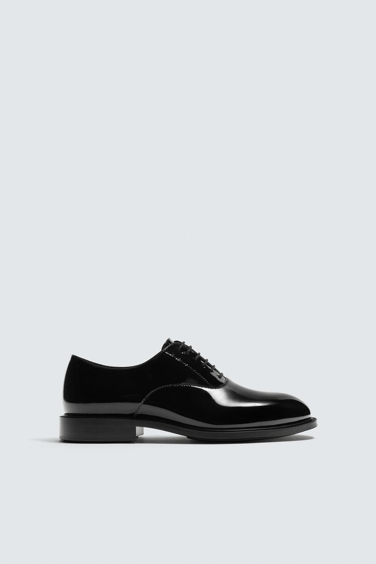 ZARA FAUX-PATENT DRESS SHOES