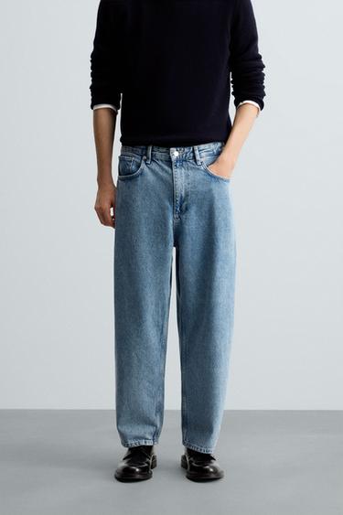 JEANS TAPERED WIDE FIT - Azul medio de Zara