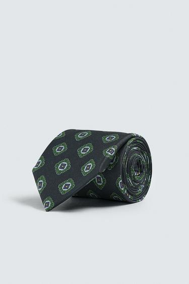 CORBATA JACQUARD GEOMÈTRIC 100% SEDA - Marí de Zara