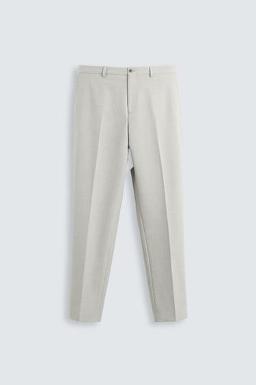 COMFORT SUIT TROUSERS - Stone by Zara