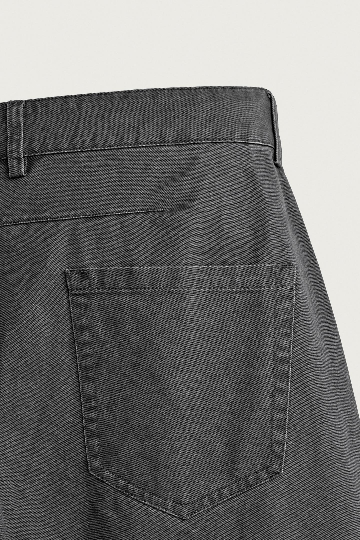 Мужские брюки Zara Washed Straight-Fit Chino, цвет: Серый — фото 10