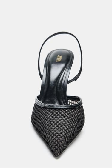 CHAUSSURES À TALONS EN RÉSILLE - Noir de Zara - Image 4