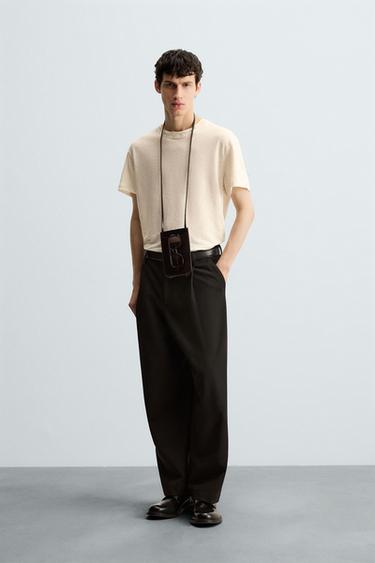 100% LINEN T-SHIRT - Ecru by Zara - Image 0