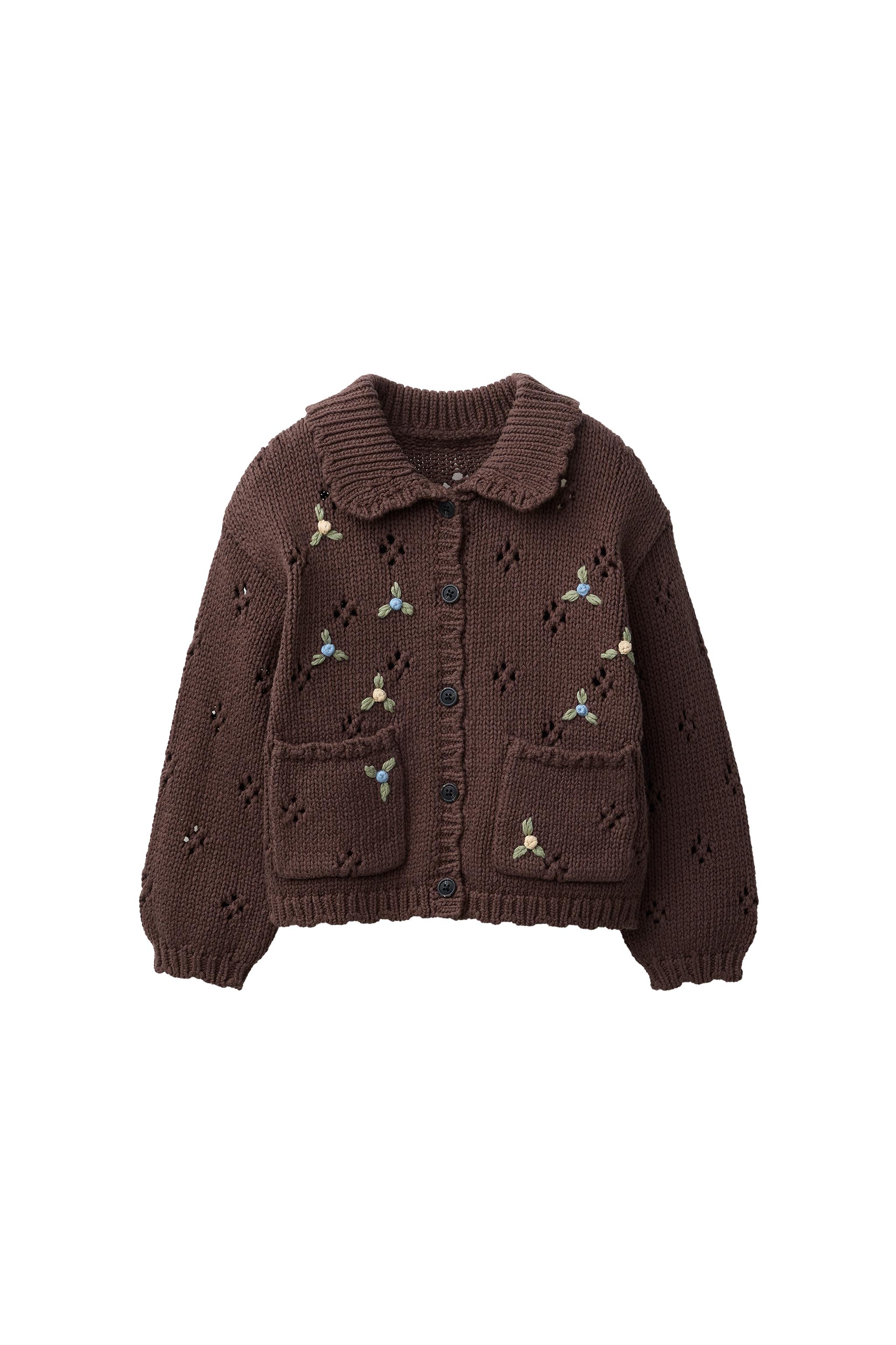 タグ付き新品★ZARAのウールケーブルカーディガン★Lサイズ★チョコレート色 タグ付き新品☆ZARAのウールケーブルカーディガン☆Lサイズ