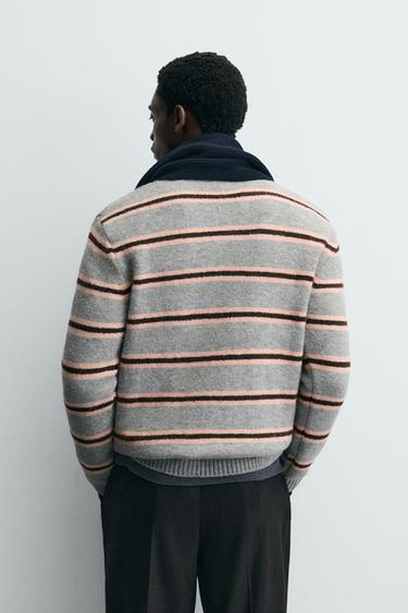 TRICOT POLO MET JACQUARD STREPEN - gestreept van Zara