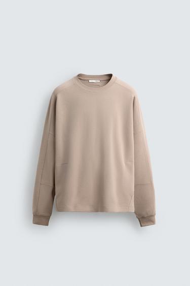 INTERLOCK SWEATSHIRT WITH POCKETS - Dusty pink by Zara