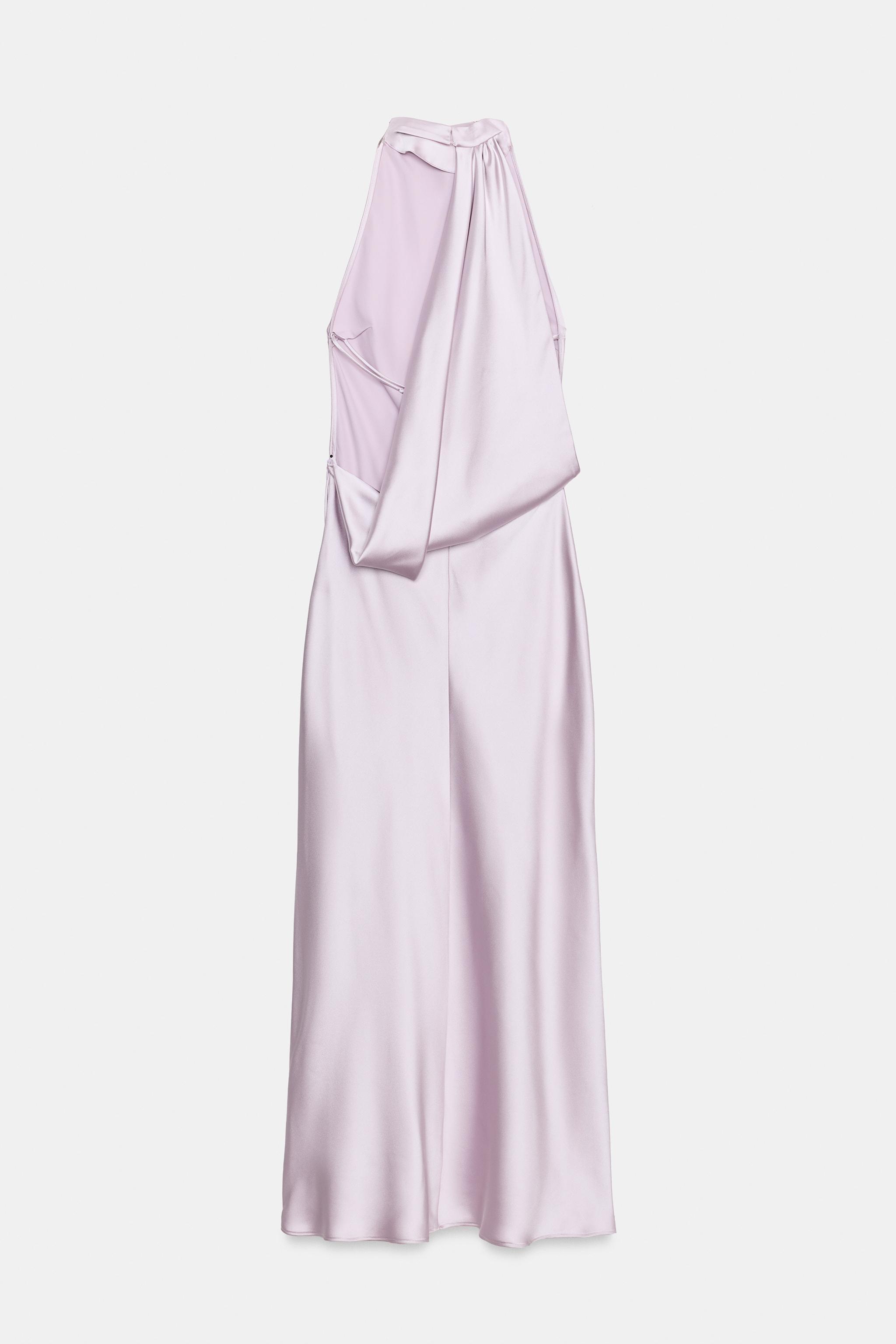 SATIN HALTER DRESS