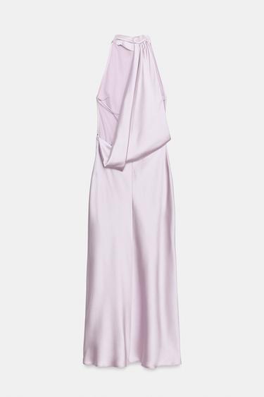 ROBE HALTER SATINÉE - Lilas de Zara - Image 1