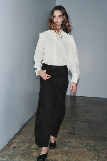 JEANS ZW COLLECTION BALLOON CINTURA MÉDIA - Marrom da Zara