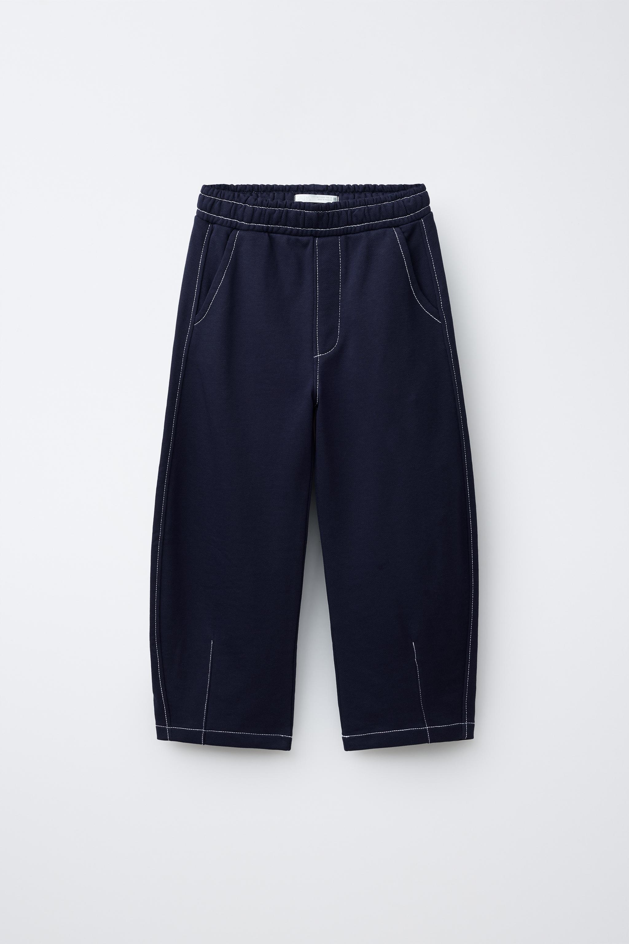 TOPSTITCH PLUSH SWEATSHIRT AND PANTS SET