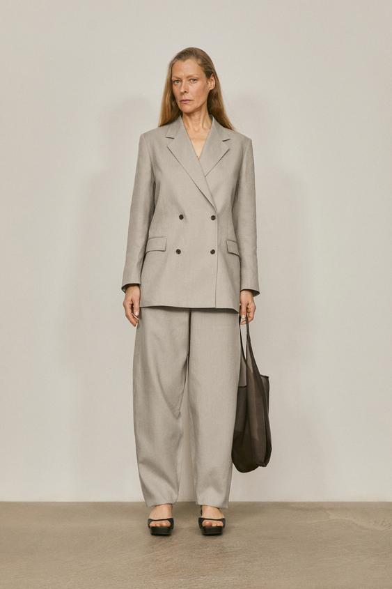 100% linen double-breasted suit blazer - LIMITED EDITION from Zara - $490