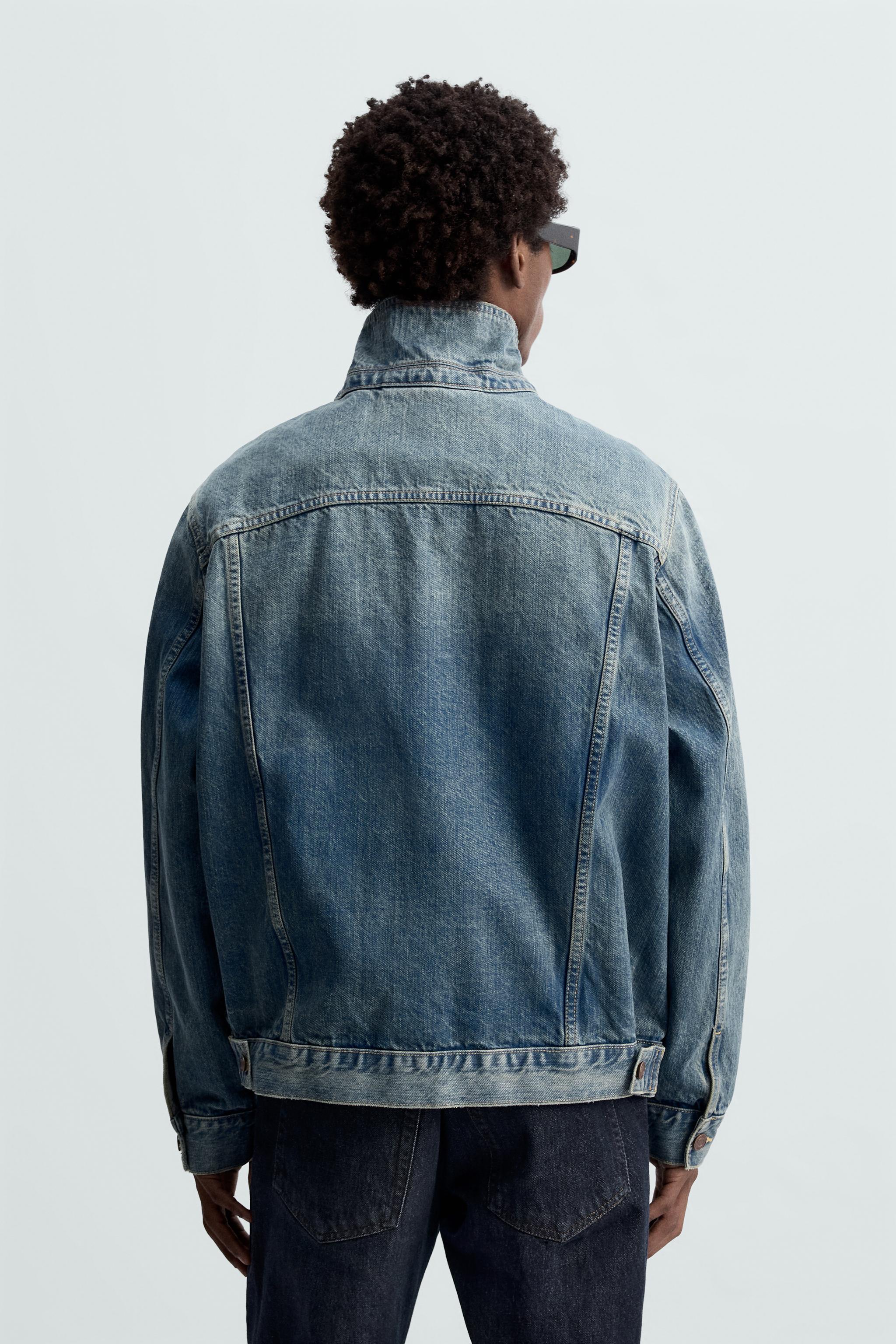 その他 AT DENIM JKT 161 44 BLUE Z1975 COMBINED DENIM JACKET - Mid-blue | ZARA South Africa