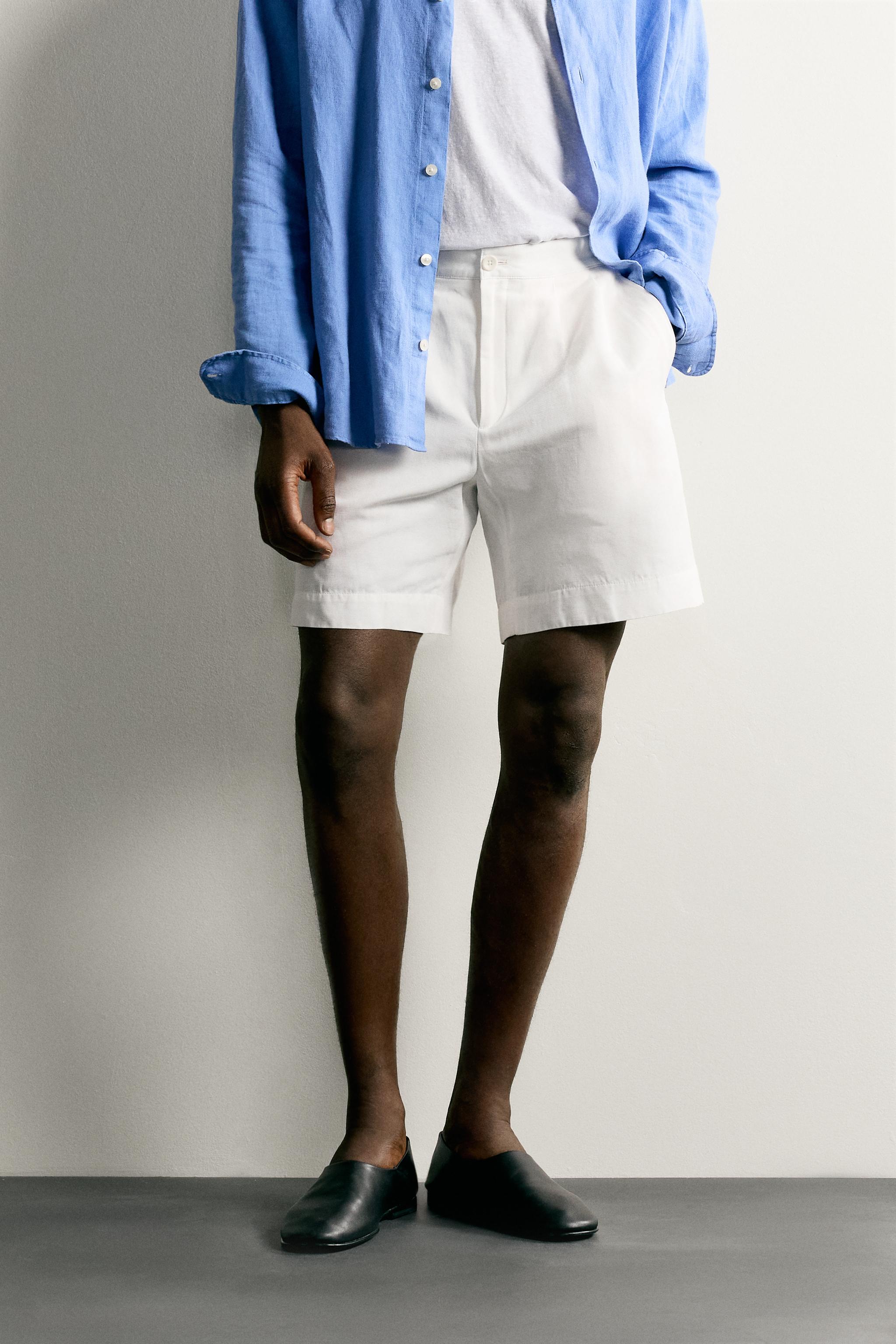 REGULAR FIT TAB SHORTS — White