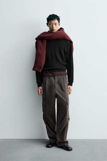 ÁO PHÔNG VẢI DỆT KIỂU VẢI TỔ ONG - Màu đen từ Zara
