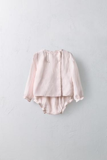 1-24 MONTHS/ BLOUSE AND BLOOMERS SET 100% RAMIE LIMITED EDITION - Dusty pink by Zara - Image 1
