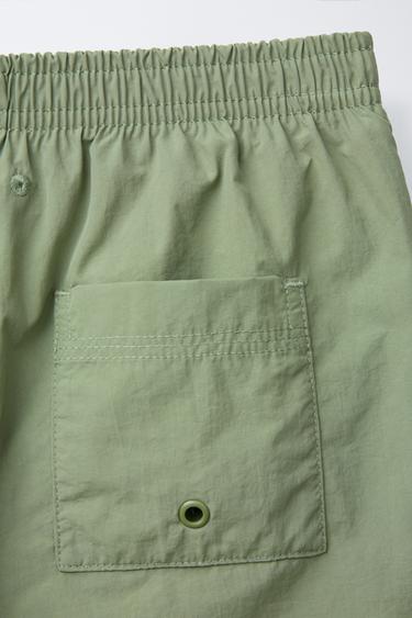 6-14 ANS/ SHORT DE BAIN UNI - Vert de Zara - Image 3