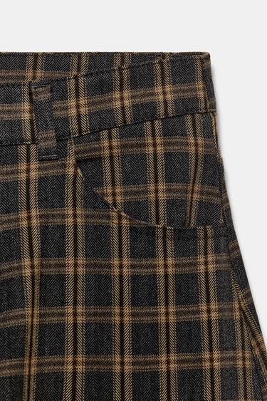 CHECKED BALLOON TROUSERS - Grey / Tan by Zara - Image 4