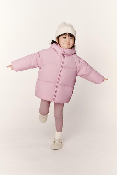 WATER-REPELLENT HOODED PUFFER COAT - Pink by Zara