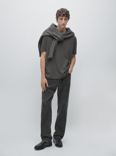 Zara 100% cotton medium weight T-shirt - Anthracite Gray