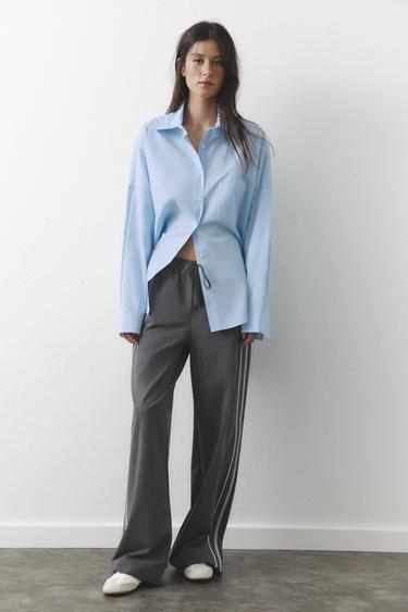 PANTALÓN BANDA LATERAL - Gris vigoré de Zara