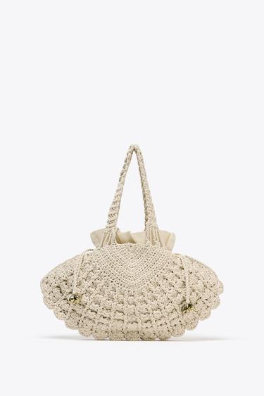 CROCHET SHELL BAG - Light beige by Zara