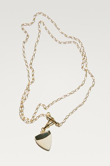 Collar pieza colmillo piedra - Dorado de Zara