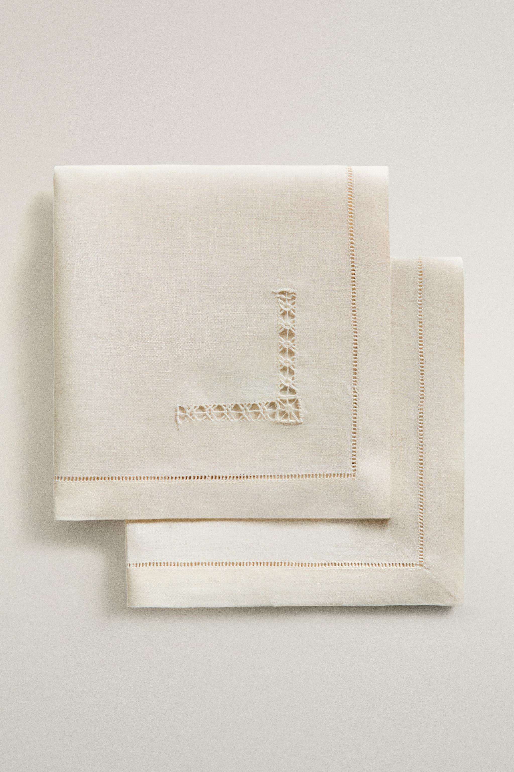 HEMSTITCHED LINEN NAPKIN PACK (PACK OF 2)