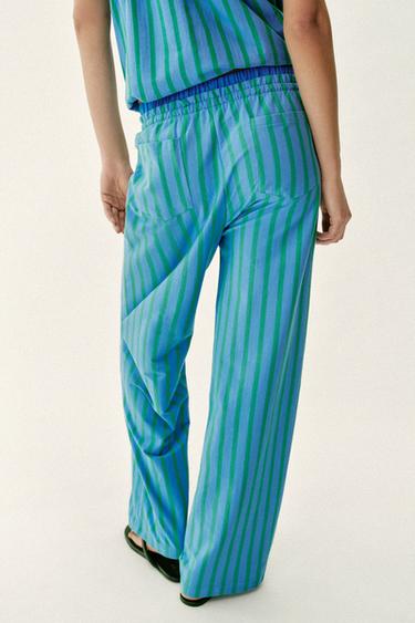 STRIPED PALAZZO TROUSERS - striped by Zara - Image 4
