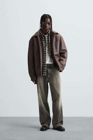 SOBRECAMISA DOBLE FAZ - Marrón de Zara - Imagen 0