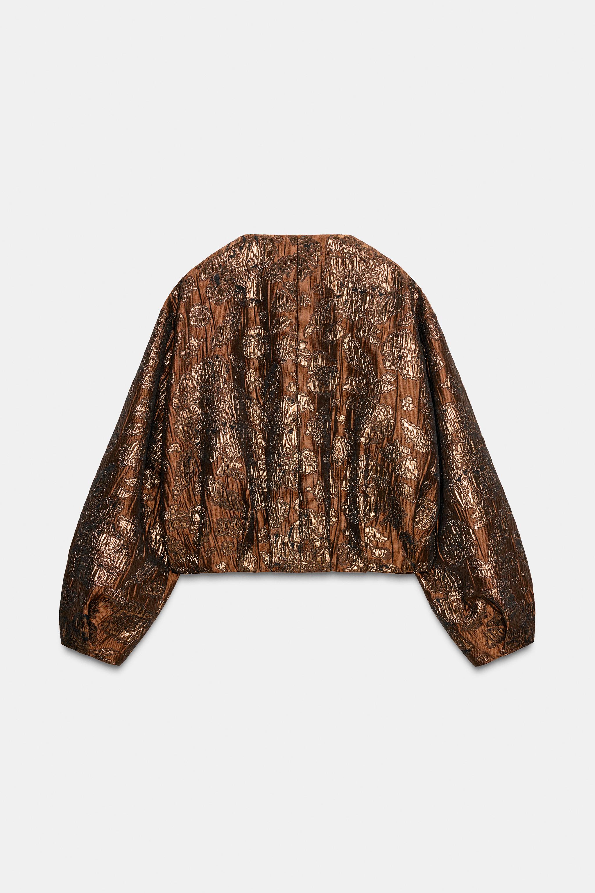 SHINY JACQUARD BOMBER JACKET