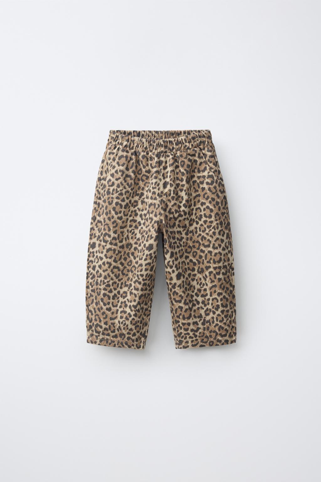 TWILL BALLOON ANIMAL PRINT TROUSERS
