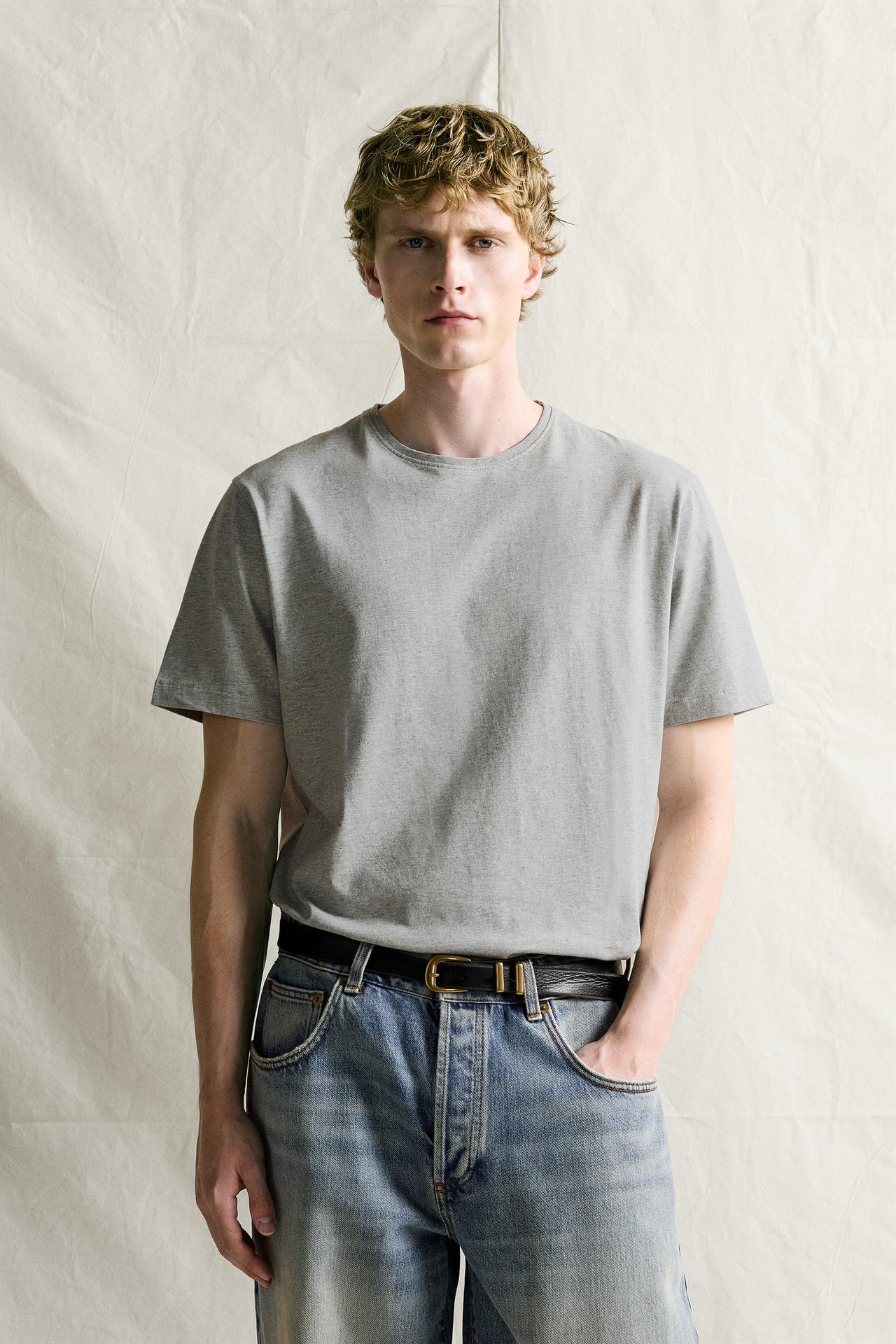MEDIUM-WEIGHT SUPIMA® T-SHIRT — Gray marl