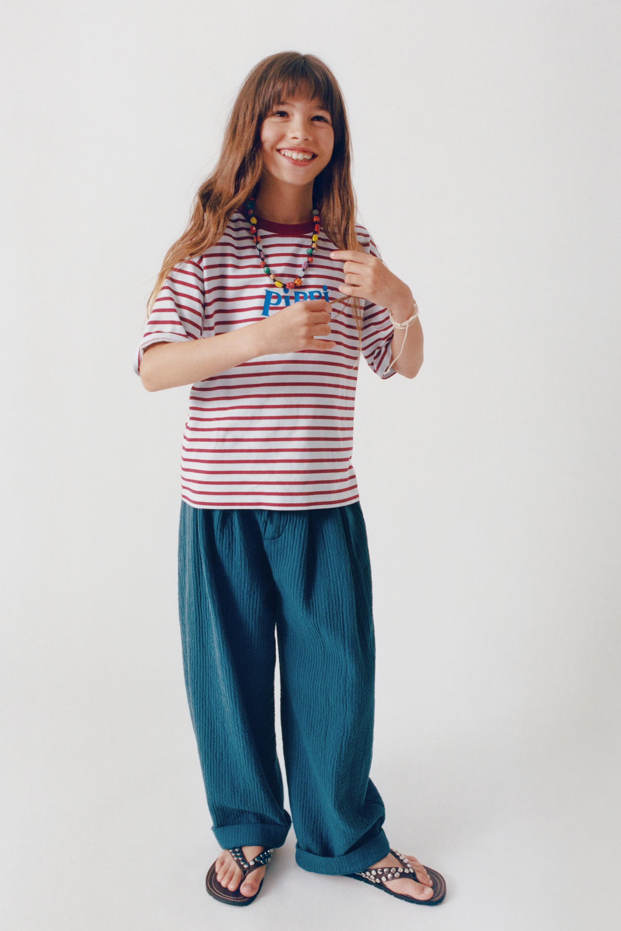 PIPPI LONGSTOCKING STRIPE PRINT T-SHIRT
