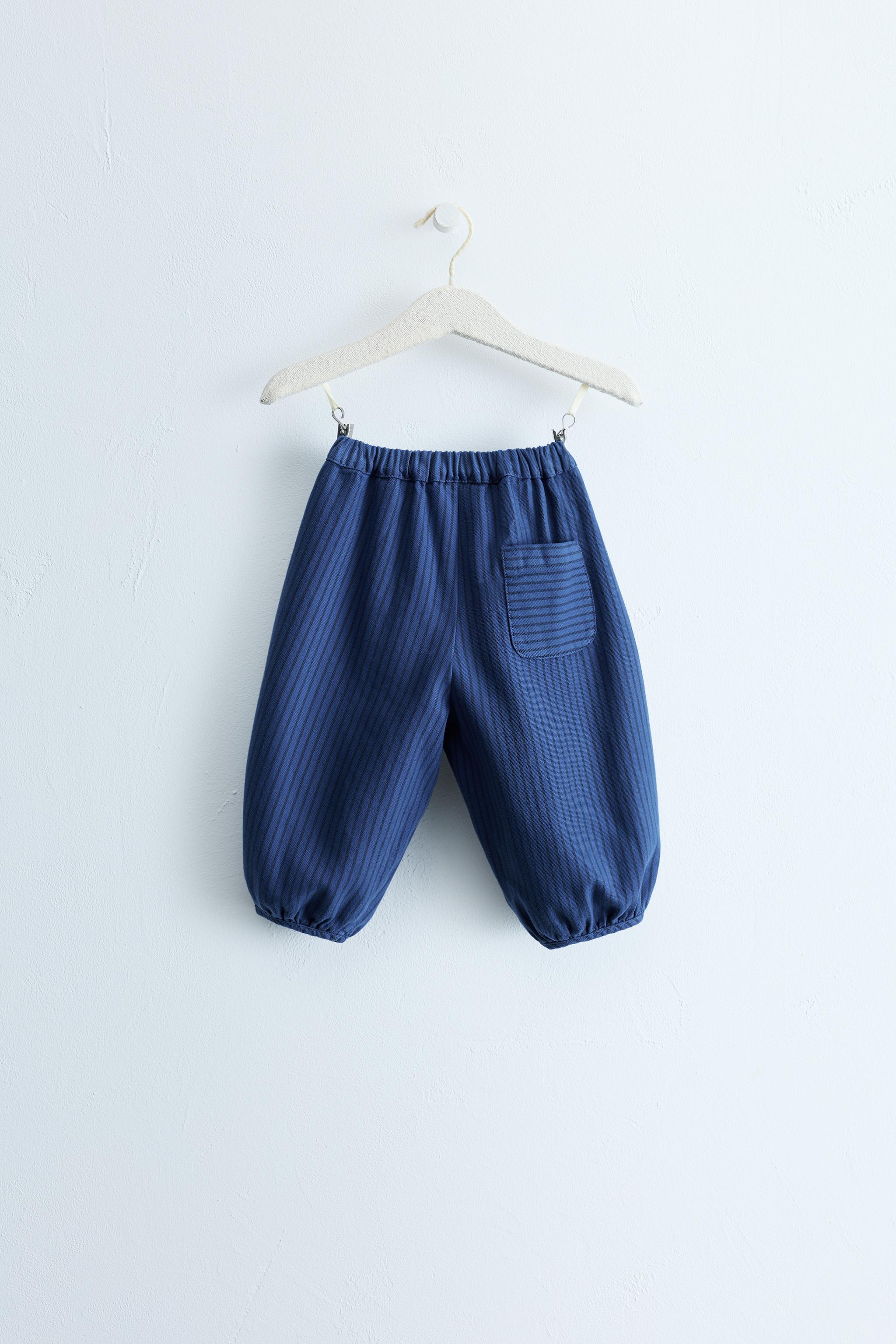 ZARA TIMELESS - PANTALON SERGÉ BALLON RAYURES