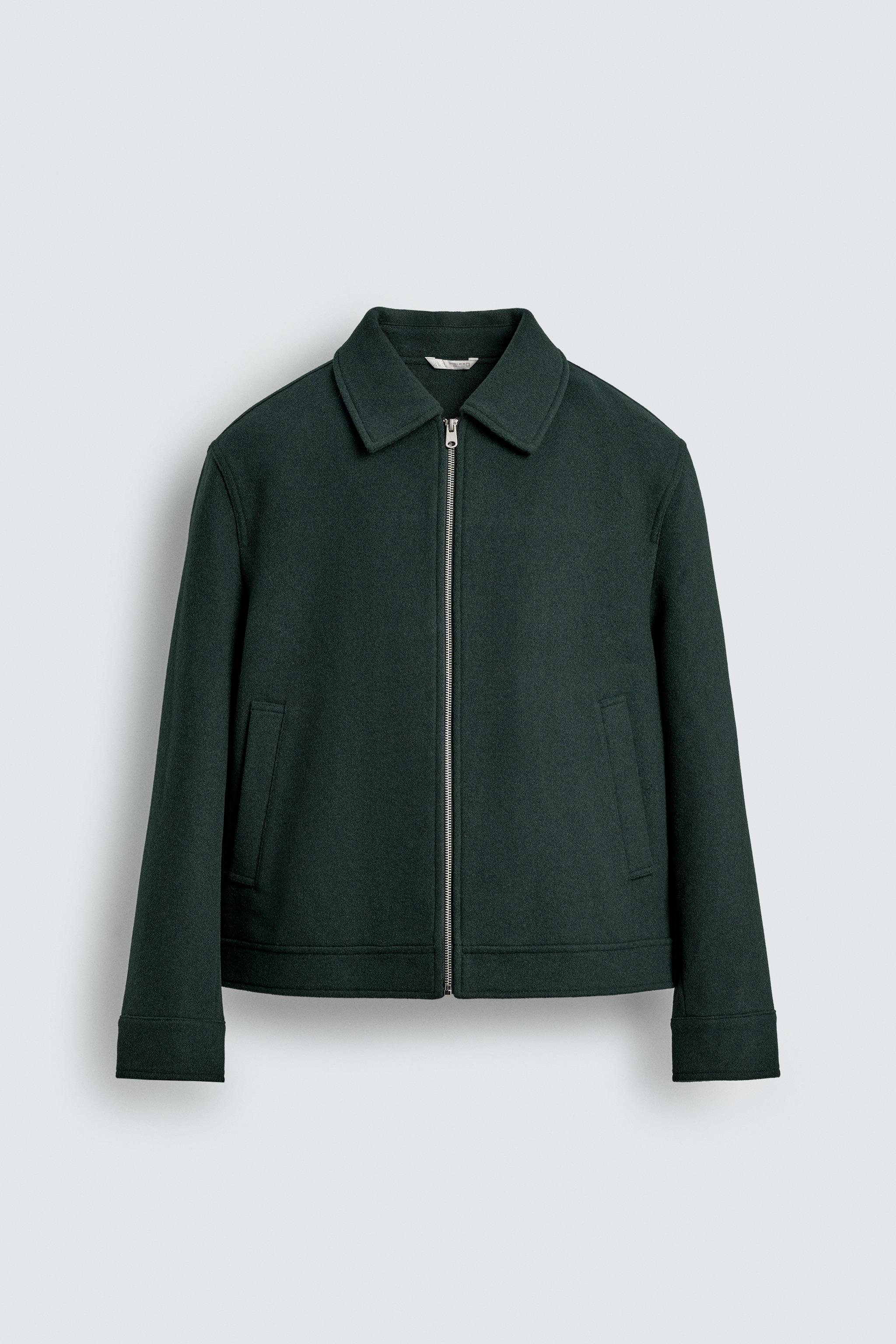 ZIP-UP WOOL EFFECT JACKET - Navy blue | ZARA South Africa