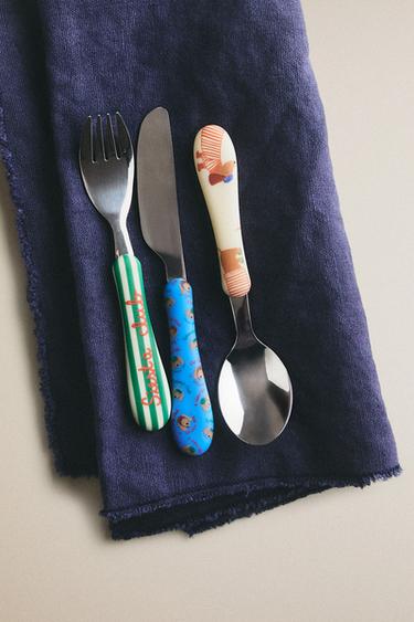 CHILDREN'S DOGGY CUTLERY SET (SET OF 3) - Multicoloured by Zara